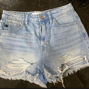 KanCan Light Blue Distressed Jean Shorts